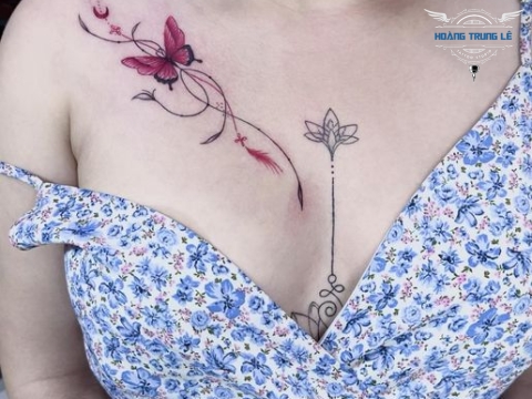sự tinh tế và sự nữ tính với hình xăm bướm hồ điệp