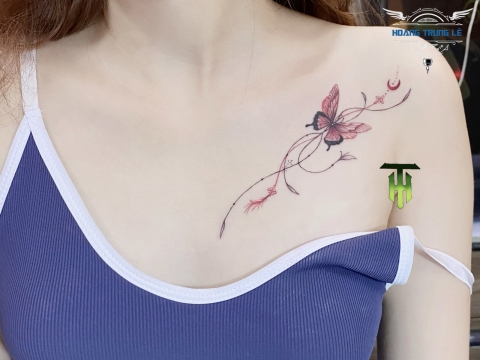 sự tinh tế và sự nữ tính với hình xăm bướm hồ điệp